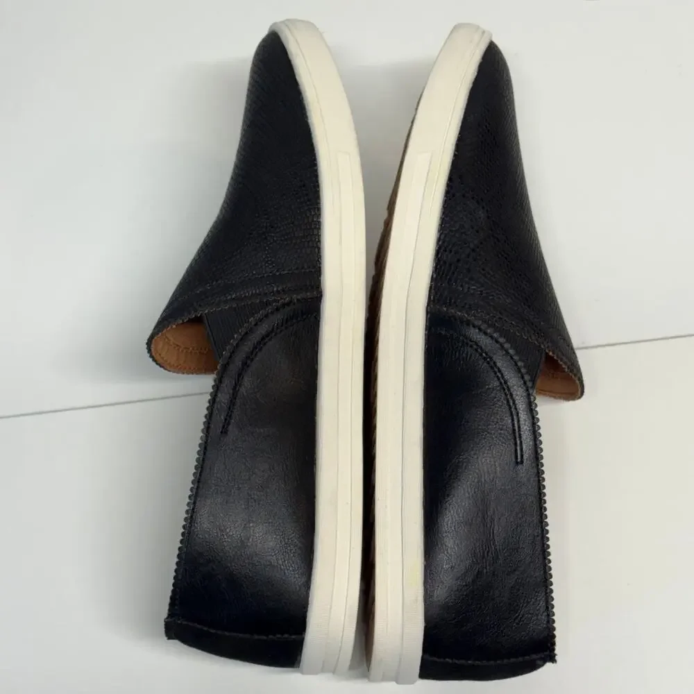Sun + Stone Women Mariam Slip On Shoes Black Faux‎ Leather Size 11 Casual